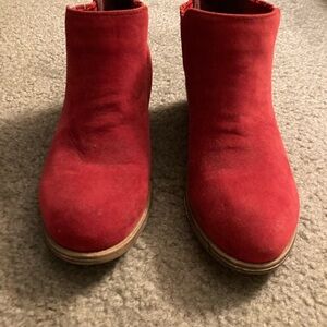 Red Suede Ankle Boots